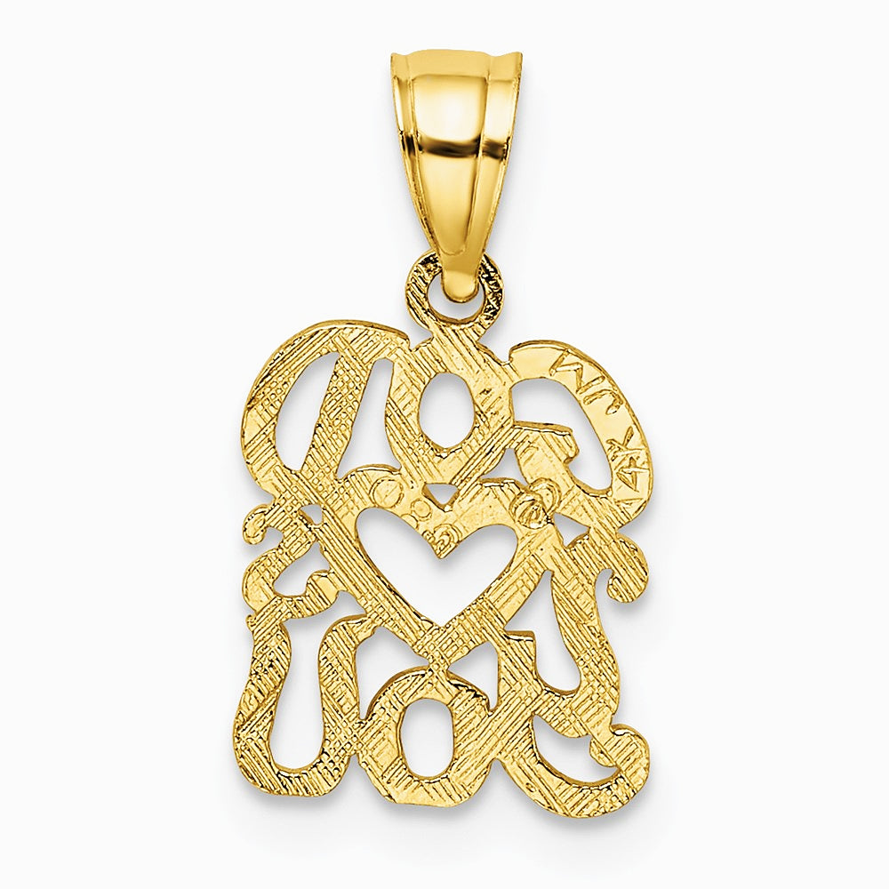 10K / 14K Yellow Gold GOD HEARTS YOU Charm - Product Photo