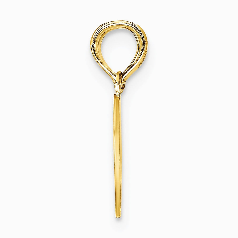 10K / 14K Yellow Gold Reversible Break apart Mizpah Heart Pendant - Product Photo