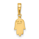 10K / 14K Yellow Gold Small Solid Hamsa Pendant - Product Photo