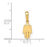 10K / 14K Yellow Gold Small Solid Hamsa Pendant - Product Photo