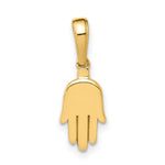 10K / 14K Yellow Gold Small Solid Hamsa Pendant - Product Photo
