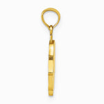 10K / 14K Yellow Gold Large Solid Hamsa Pendant - Product Photo