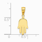 10K / 14K Yellow Gold Large Solid Hamsa Pendant - Product Photo