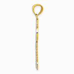 14K Yellow & Rhodium with White Rhodium Pol. I LOVE YOU Filigree Heart Key Charm - Product Photo