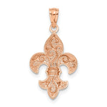 14k Rose Gold Fleur de lis Pendant - Product Photo
