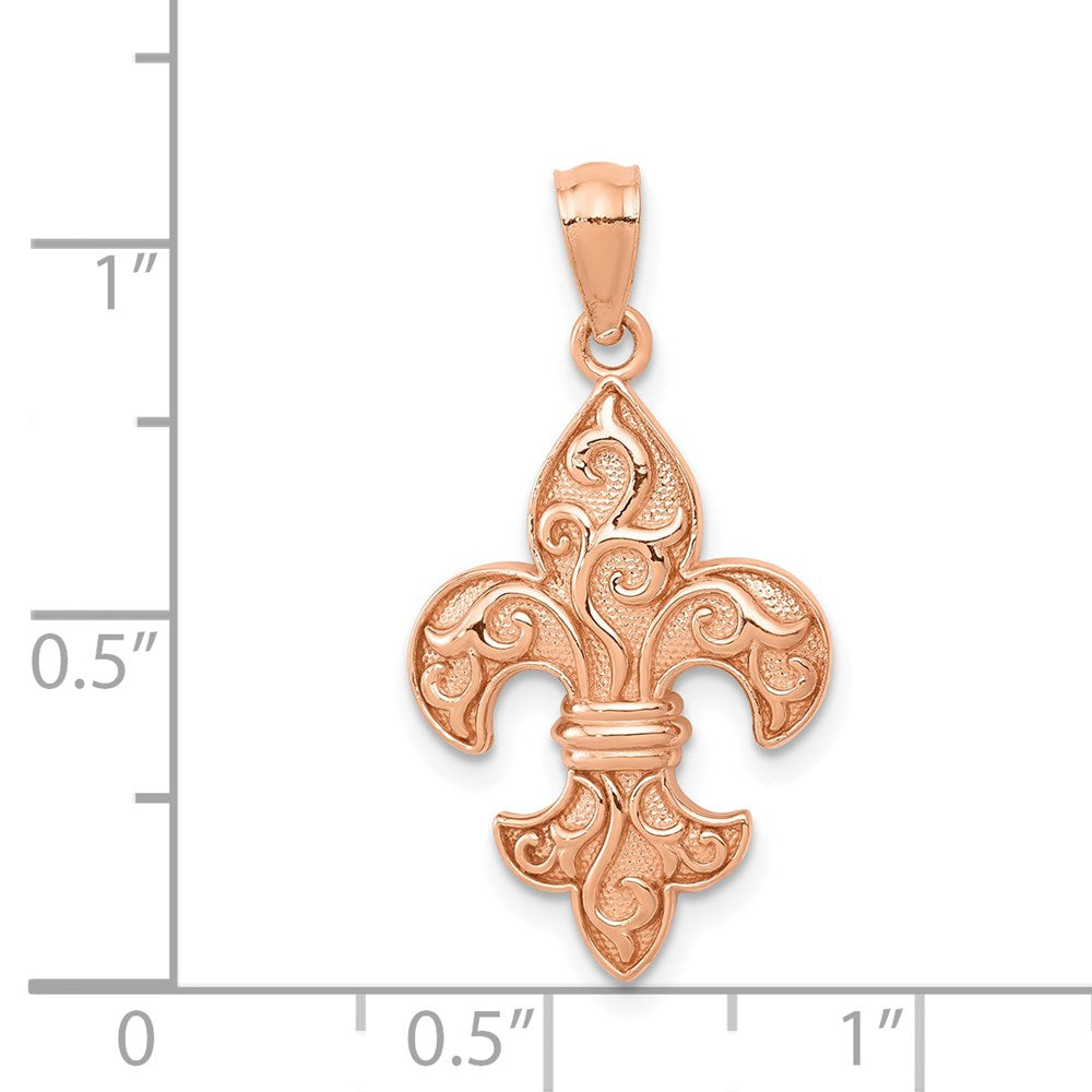 14k Rose Gold Fleur de lis Pendant - Product Photo