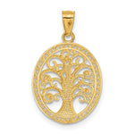 14K Yellow & Rhodium w/ Rhodium Tree of Life Pendant - Product Photo