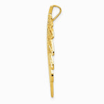 14K Yellow Gold Diamond Cut Leaf Chain Slide - Product Photo