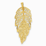14K Yellow Gold Diamond Cut Leaf Chain Slide - Product Photo