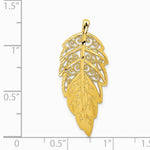14K Yellow Gold Diamond Cut Leaf Chain Slide - Product Photo