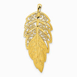 14K Yellow Gold Diamond Cut Leaf Chain Slide - Product Photo
