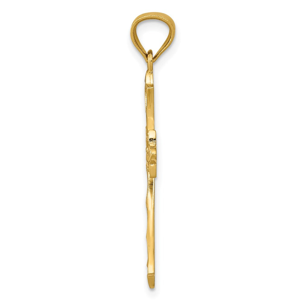 14k Yellow Gold Cross Pendant - Product Photo