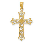 14k Yellow Gold Cross Pendant - Product Photo