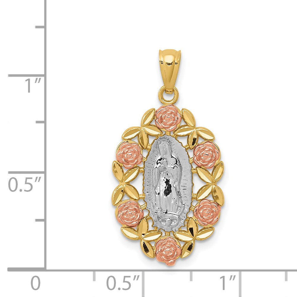 14K Two-Tone with White Rhodium Guadalupe Pendant - Product Photo