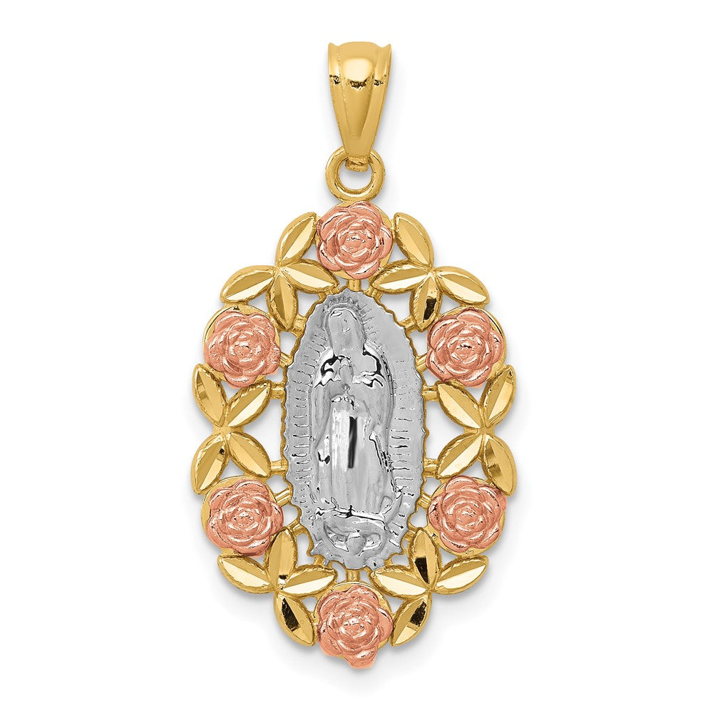 14K Two-Tone with White Rhodium Guadalupe Pendant - Product Photo