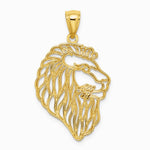 10K / 14K Yellow Gold Diamond-Cut Lion Profile Pendant - Product Photo