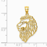 10K / 14K Yellow Gold Diamond-Cut Lion Profile Pendant - Product Photo