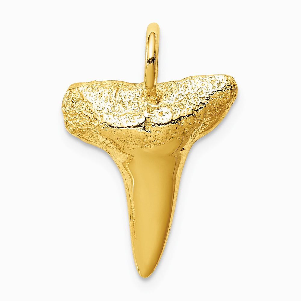 10K / 14K Yellow Gold Shark Tooth Pendant - Product Photo