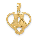 14K Sitting Cats in a Heart Pendant - Product Photo