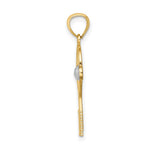 14K w/White Rhodium Tennis Pendant - Product Photo