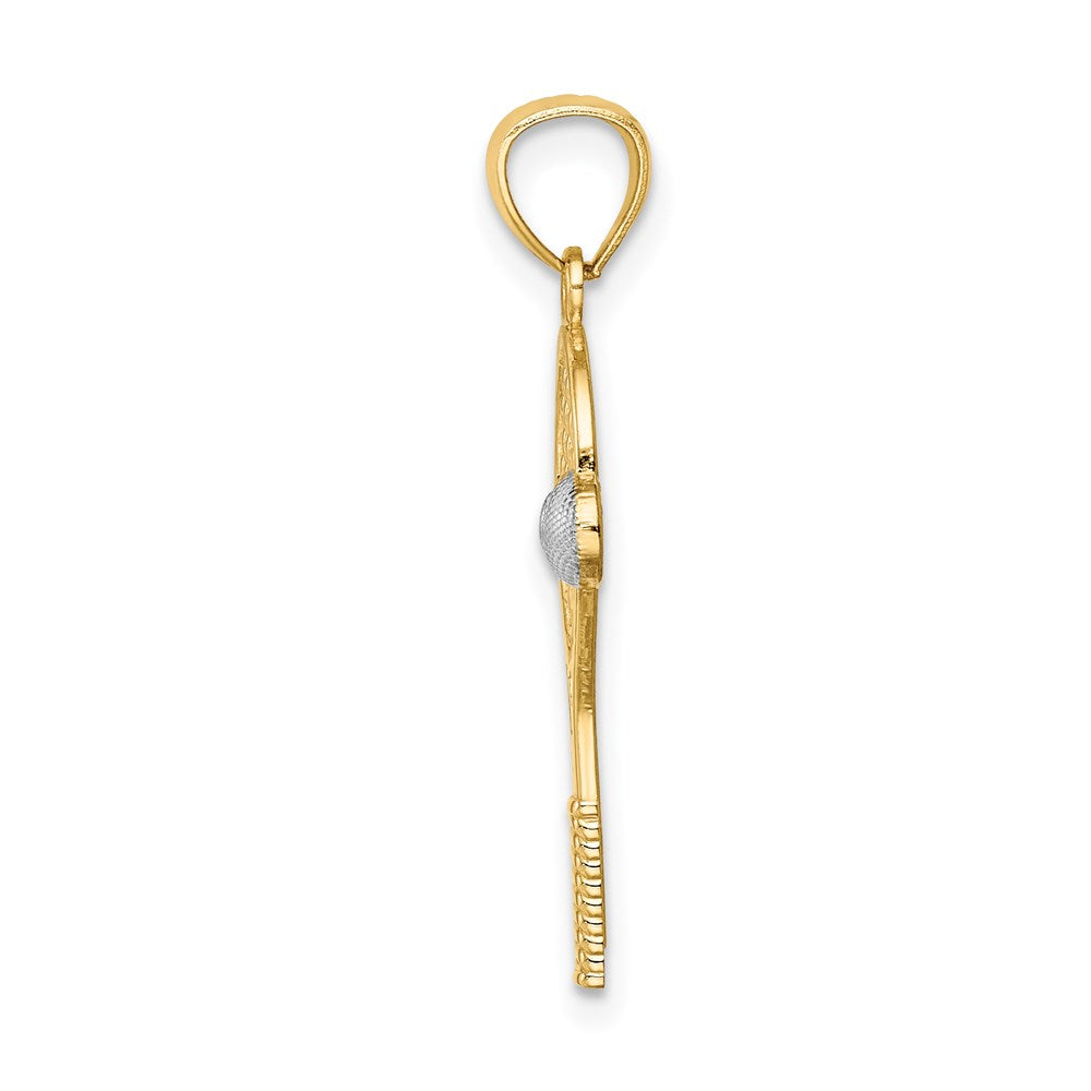 14K w/White Rhodium Tennis Pendant - Product Photo