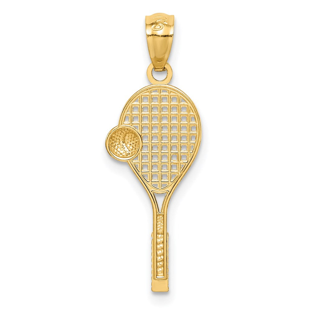 14K w/White Rhodium Tennis Pendant - Product Photo
