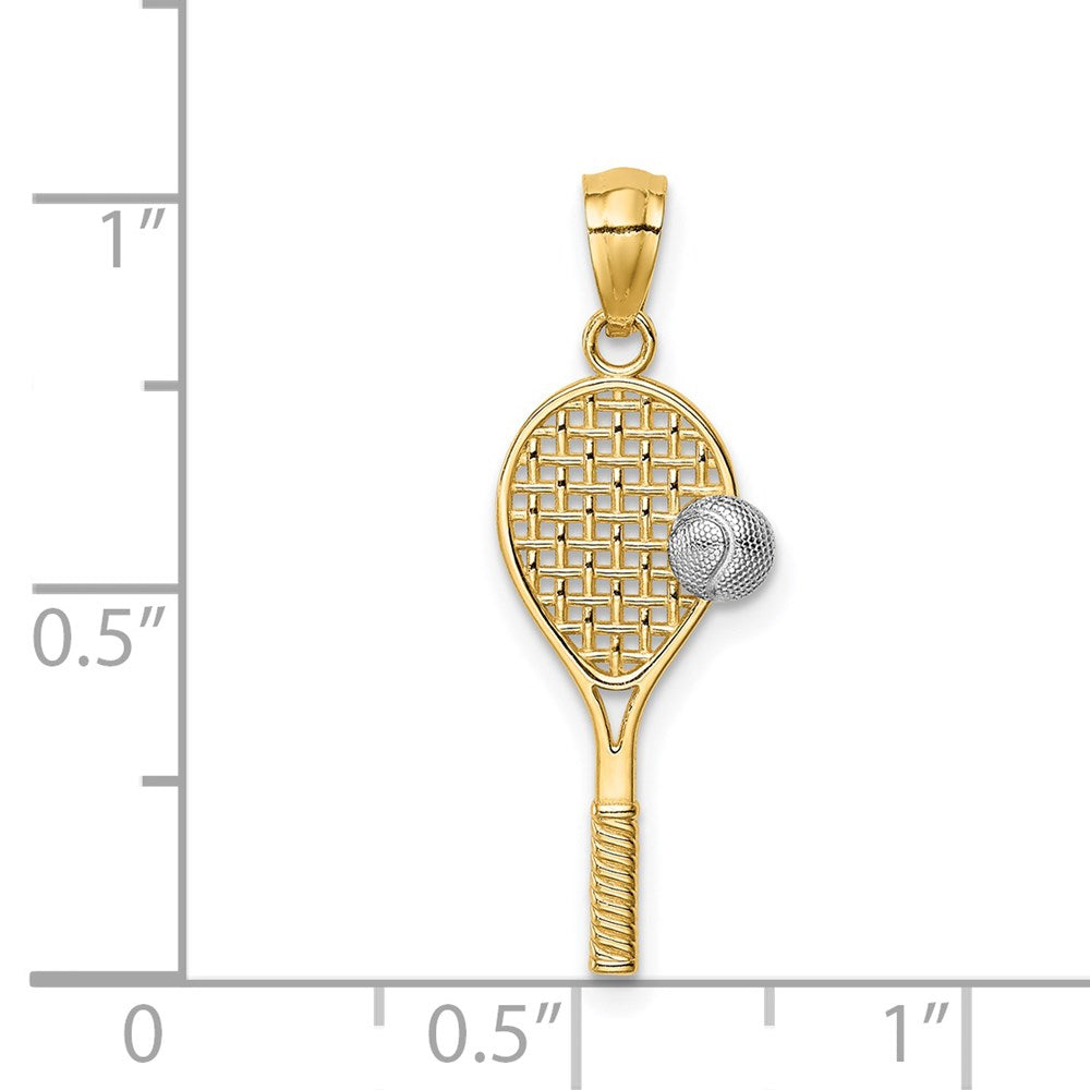 14K w/White Rhodium Tennis Pendant - Product Photo