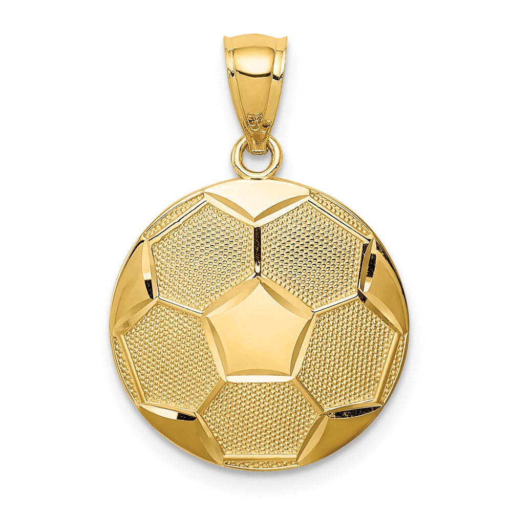 14K Yellow Gold Soccer Ball Pendant