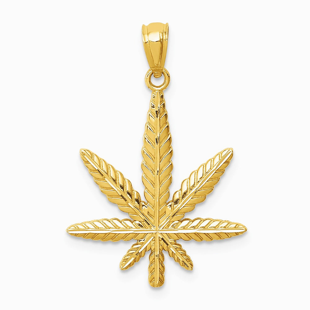 14K Yellow Gold Leaf Pendant
