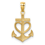 14K Anchor with Heart Pendant - Product Photo