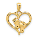 14K Baby Feet in a Heart Pendant - Product Photo