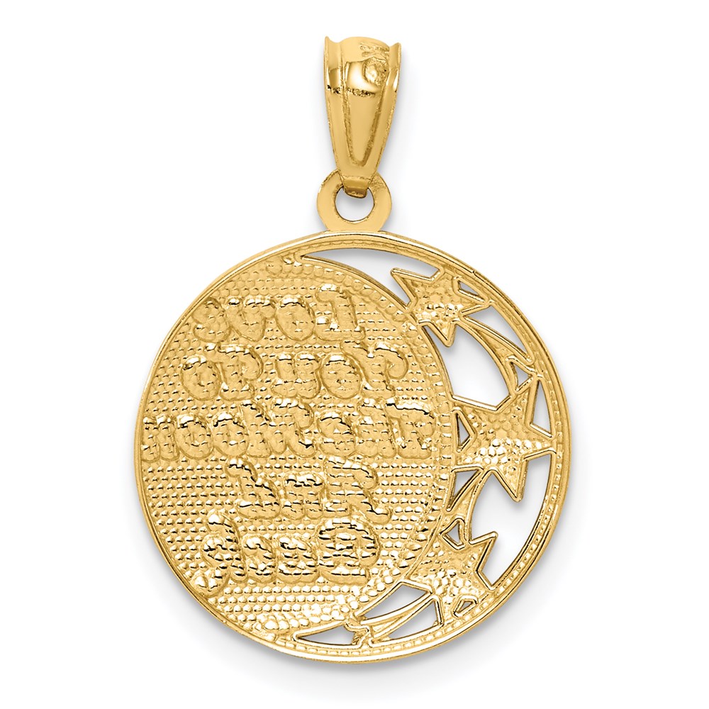 14K w/ Rhodium LOVE YOU TO THE MOON AND BACK Pendant - Product Photo