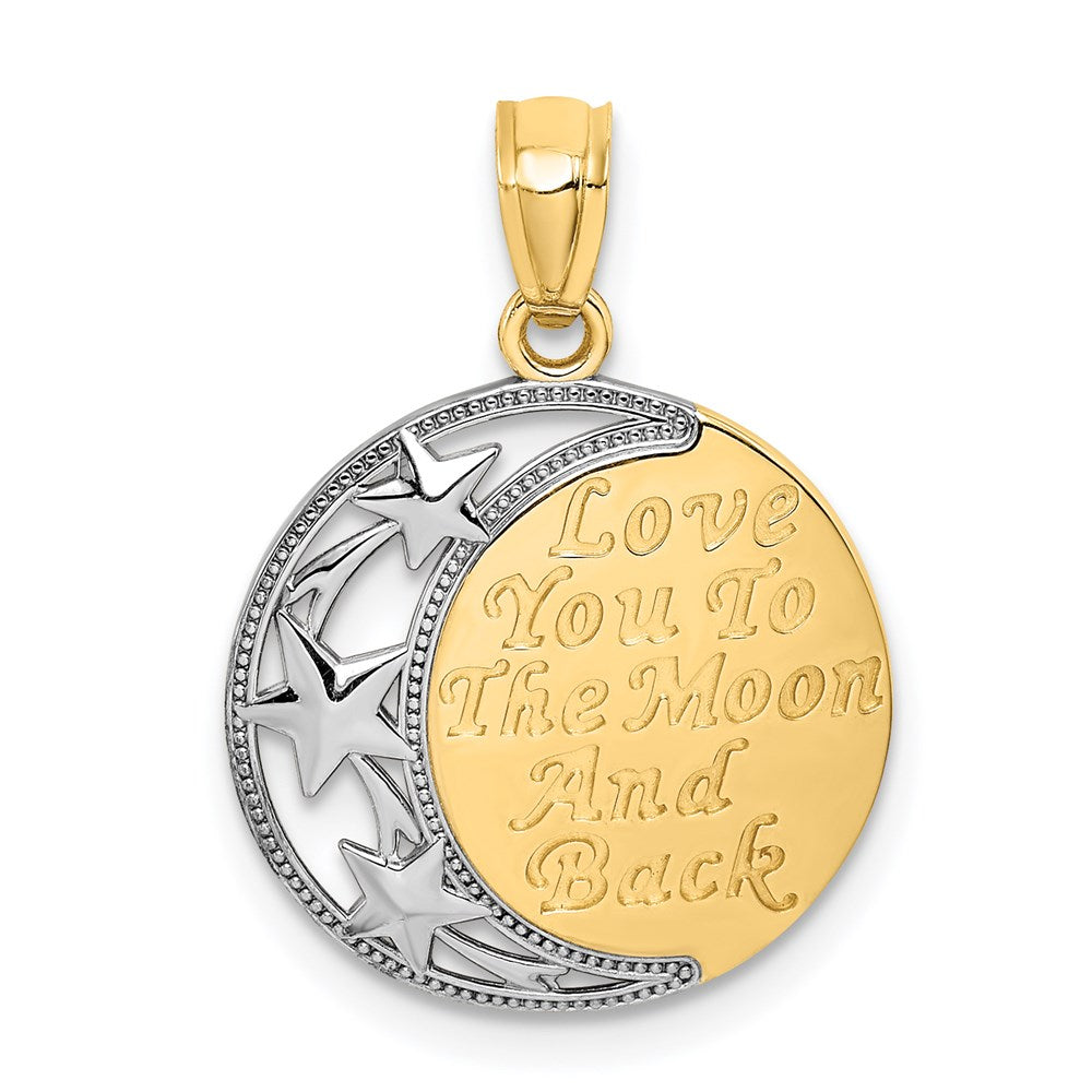 14K w/ Rhodium LOVE YOU TO THE MOON AND BACK Pendant - Product Photo