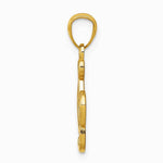 14K Yellow Gold Treble Clef With Heart Pendant - Product Photo