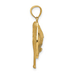 14K D/C White Rhodium Baseball Bat Glove Ball Pendant - Product Photo