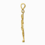 14K Yellow Gold Satin Diamond-cut Libra Zodiac Charm - Product Photo