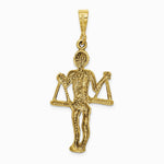 14K Yellow Gold Satin Diamond-cut Libra Zodiac Charm - Product Photo