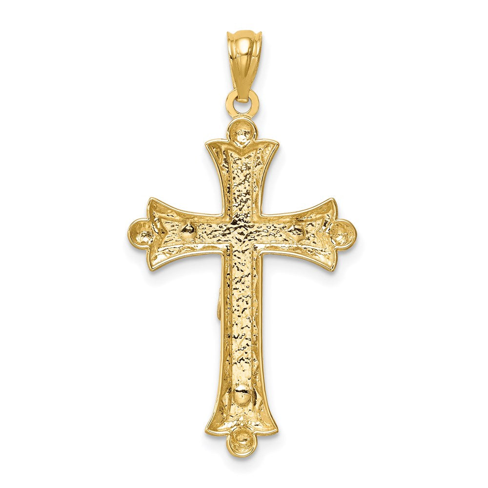 14K Two-Tone Florentine Crucifix - Product Photo