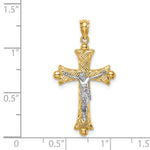 14K Two-Tone Florentine Crucifix - Product Photo