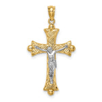 14K Two-Tone Florentine Crucifix - Product Photo