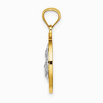 14K Yellow & Rhodium with White Rhodium Jesus Medal - Product Photo