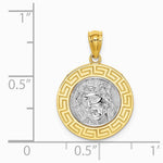 14K Yellow & Rhodium with White Rhodium Jesus Medal - Product Photo