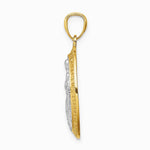 14K Yellow & Rhodium White Rhodium Polished Miraculous Medal Pendant - Product Photo