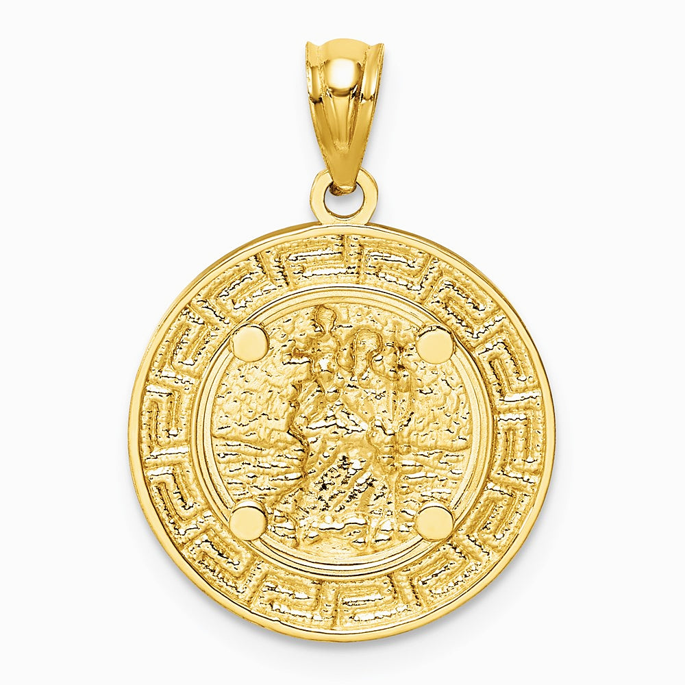14K Yellow & Rhodium w/ Rhodium St. Christopher Medal - Product Photo