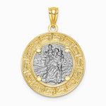 14K Yellow & Rhodium w/ Rhodium St. Christopher Medal - Product Photo