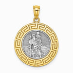 14K Yellow & Rhodium w/ Rhodium St. Christopher Medal - Product Photo
