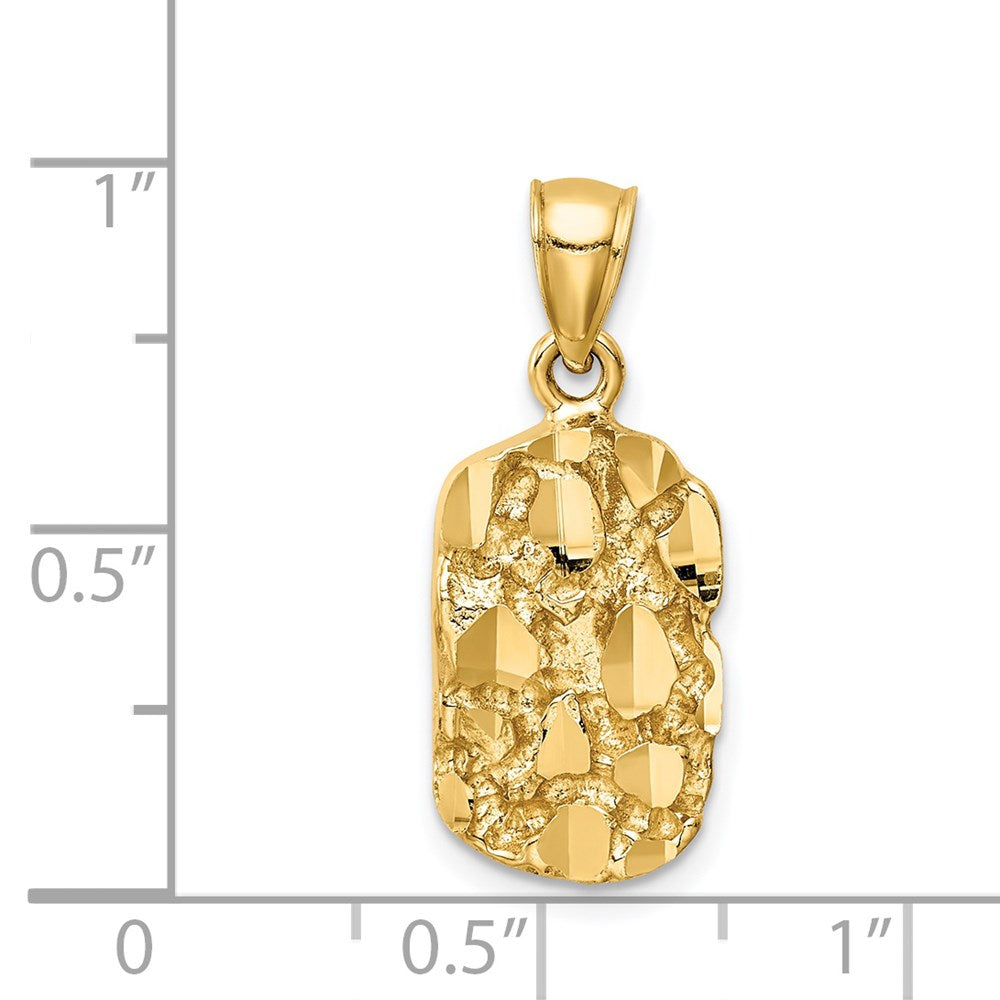 14K Diamond-cut Nugget Pendant - Product Photo