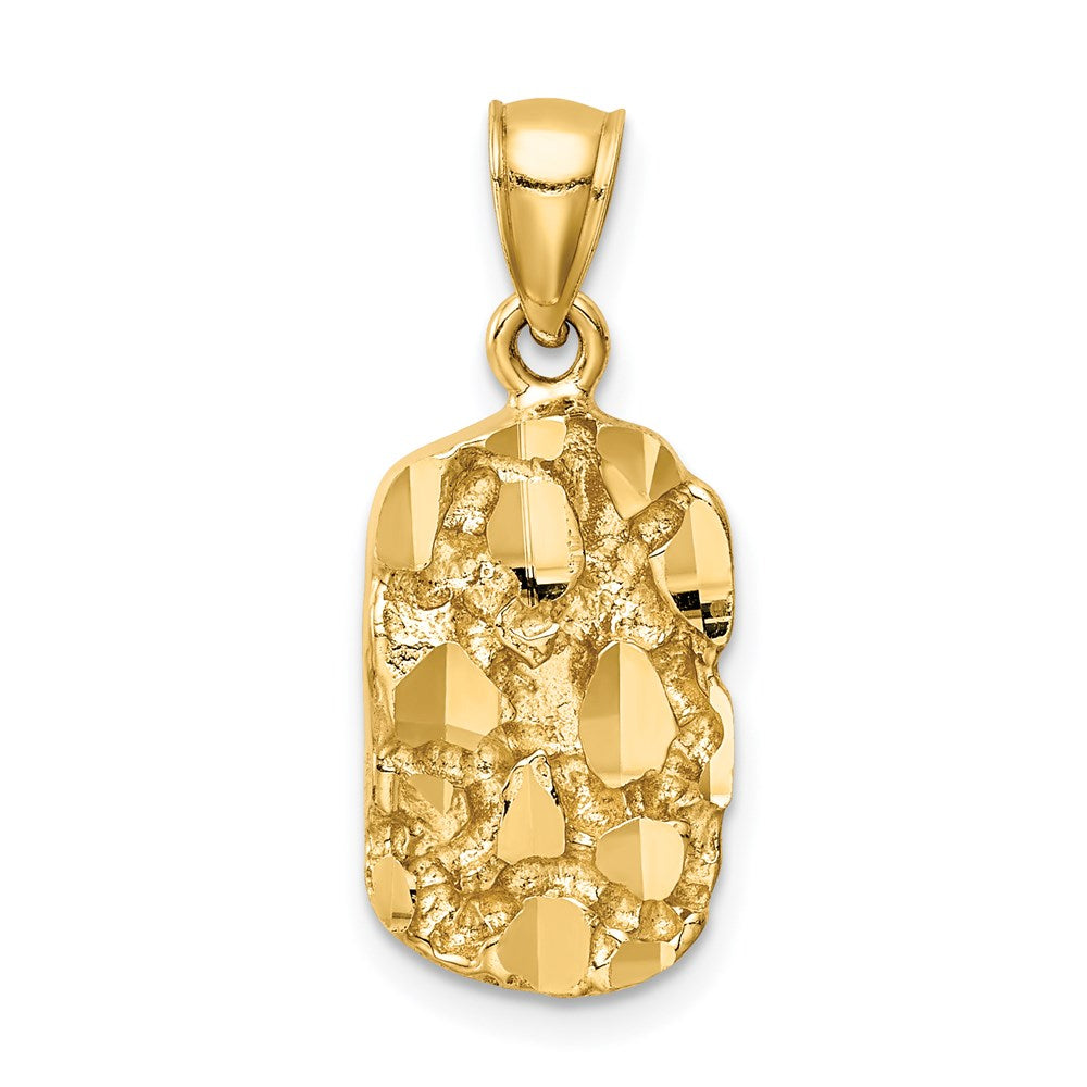 14K Diamond-cut Nugget Pendant - Product Photo