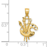 14K D/C Paint Palette Pendant - Product Photo