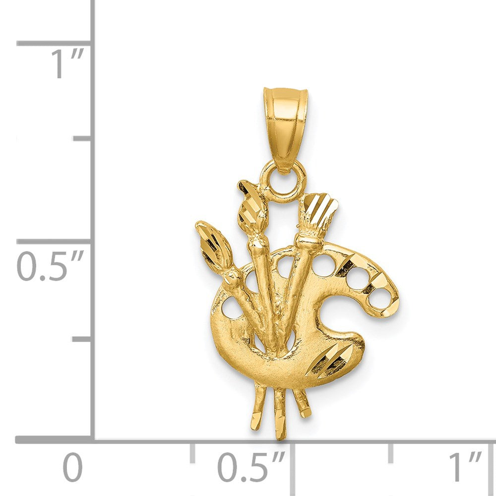 14K D/C Paint Palette Pendant - Product Photo